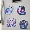 5Pcs Acrylic Cat Diamond Painting Fridge Magnet