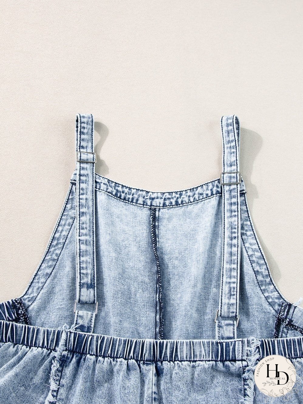 Vintage Beau Blue Denim Overall with Frayed Exposed Seam