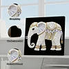 DIY Pearl Painting Elephant for Home Decor with Frame(25x25cm)