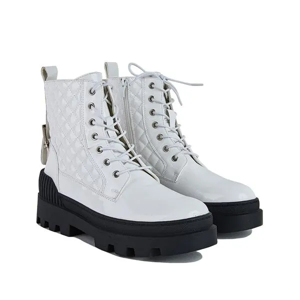 Women Vintage Motorcycle Mid Heel Platform Boots