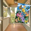 DIY Diamong Painting Double Sided Drills Garden Flags Outdoor Decor Holiday Garden Decorations Kit(Butterfly Flower)