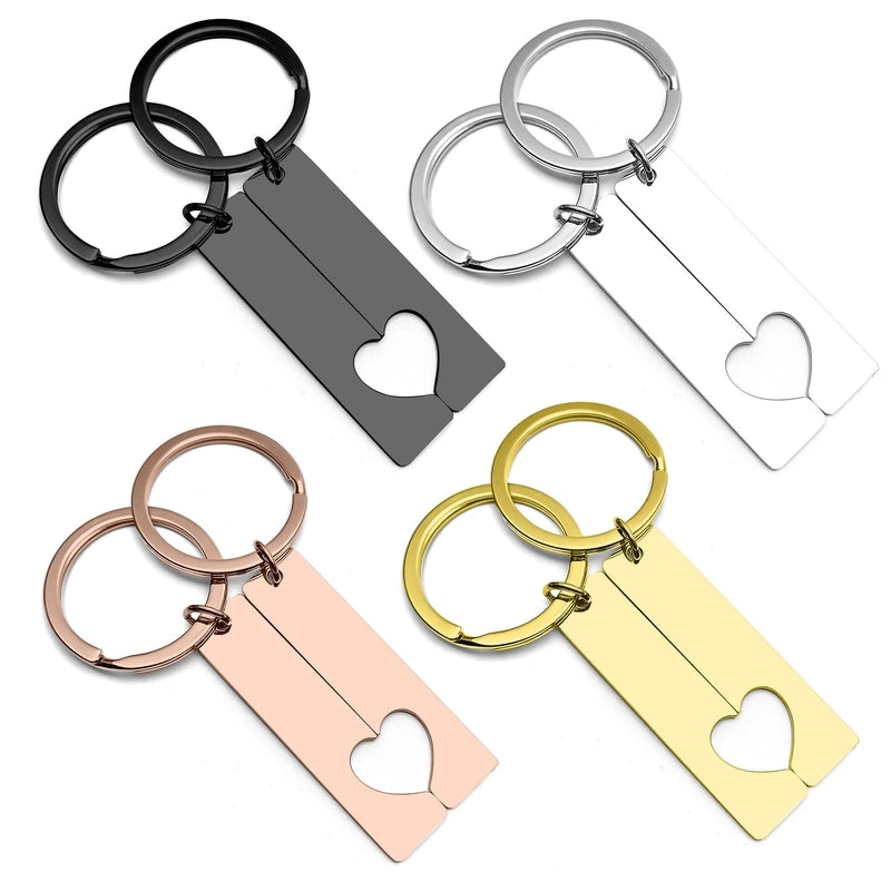 Minimalist Heart Shape Solid Color 201 Stainless Steel Unisex Keychain