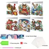 6Pcs Merry Christmas Diamond Painting Greeting Card for Holiday Party Favors