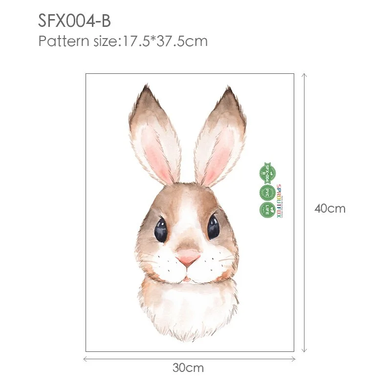 30*40cm Wall Stickers Home Decor Living Room Two Cute Rabbits Removable Home Living Room Decoration Mural Bunny Stickers