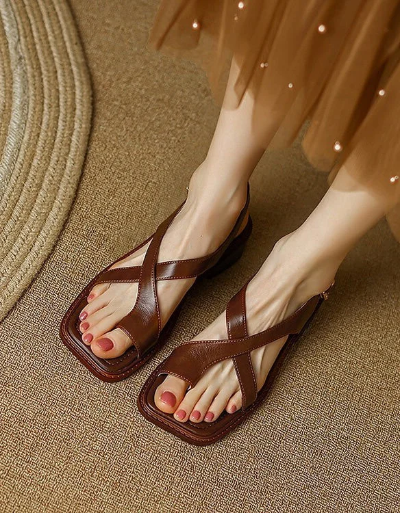 Women's Square Toe Cross Strap Slingback Flat Gladiator Sandals 