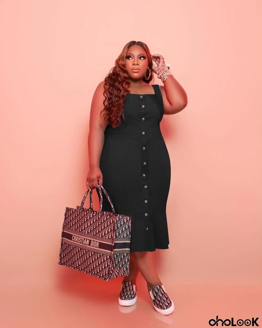 Plus Size Solid Sleeveless Backless Knotted Midi Dress