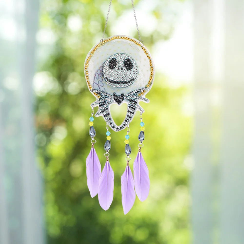 DIY Diamond Painting Dream Light Catcher Wind Chime - Skull