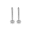 Platinum Round Lab Diamond Floral Hoop Earrings