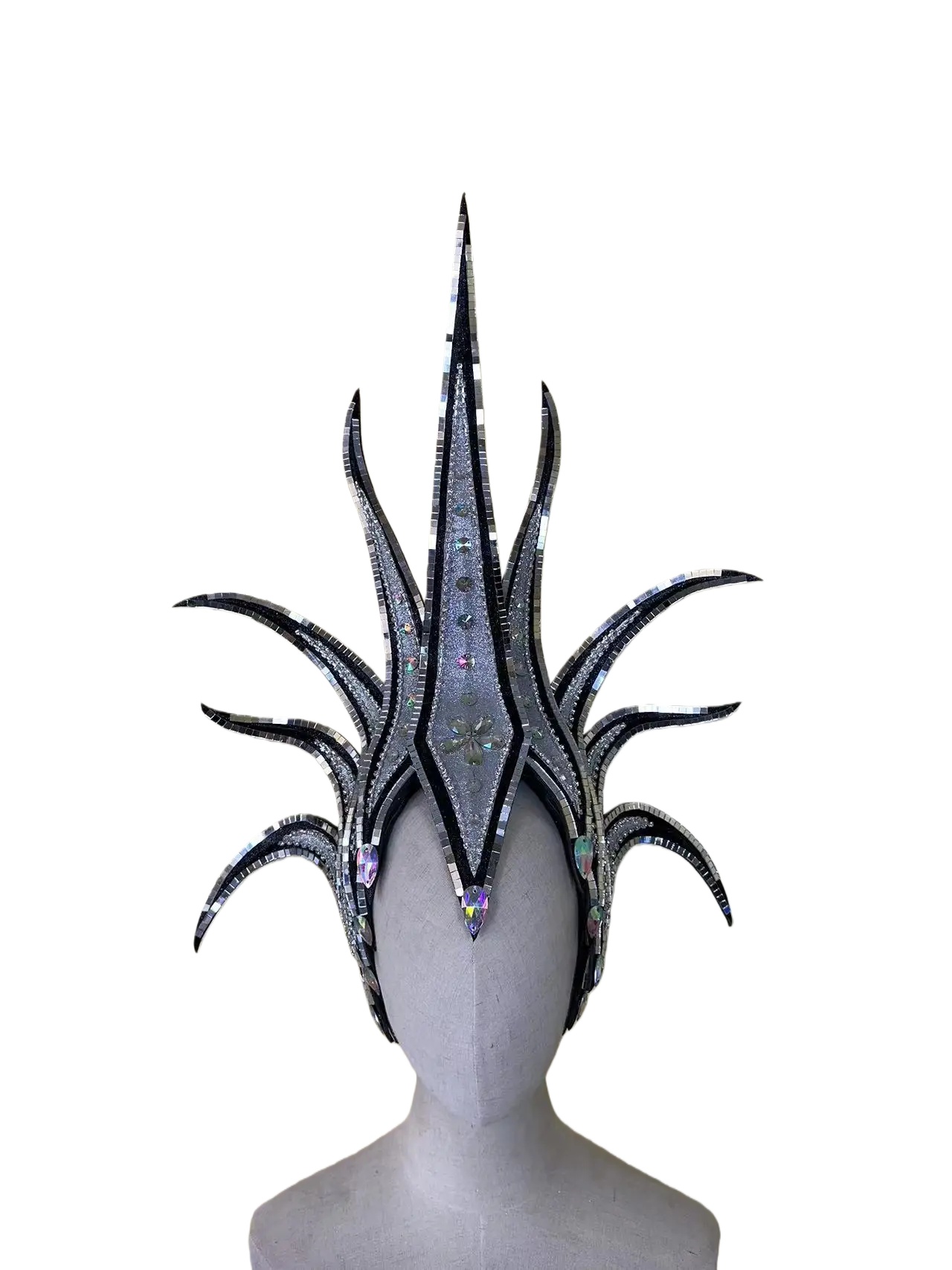 VCSHOES Feather headdress samba costume carnival halloween party bar performance hat makeup dance wings parade