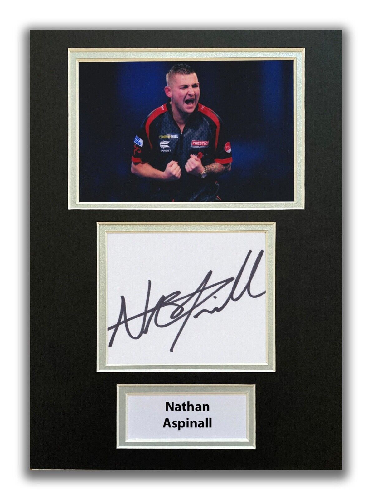 NATHAN ASPINALL HAND SIGNED A4 MOUNTED Photo Poster painting DISPLAY - DARTS AUTOGRAPH