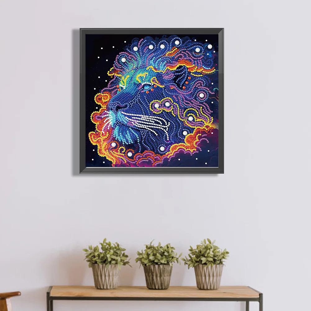Special Shape Diamond Painting 30*30cm - Colorful Lion