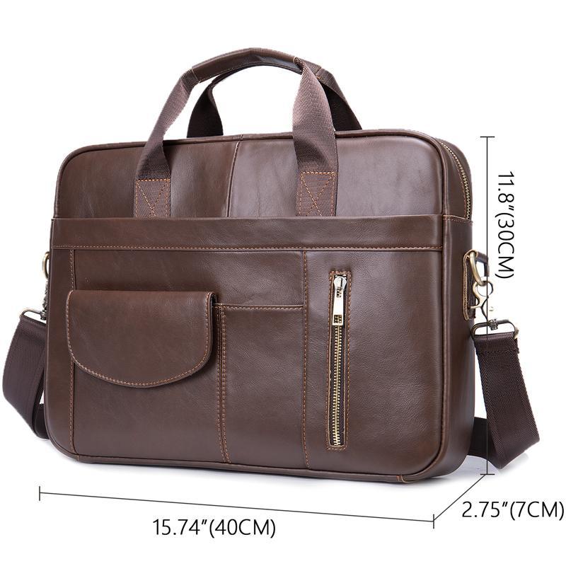 Multi-Pocket Dual Handled Top Detachable Sling Strap 15.6 Inch Laptop Bag