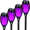Outdoor Solar Flame Lights 12 LED Lamp Beads Simulated Dynamic Flames IP65 Waterproof Garden Courtyard Landscape Lights