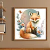 Flower Fox - 18CT Stamped Cross Stitch 25*25cm/9.84*9.84in