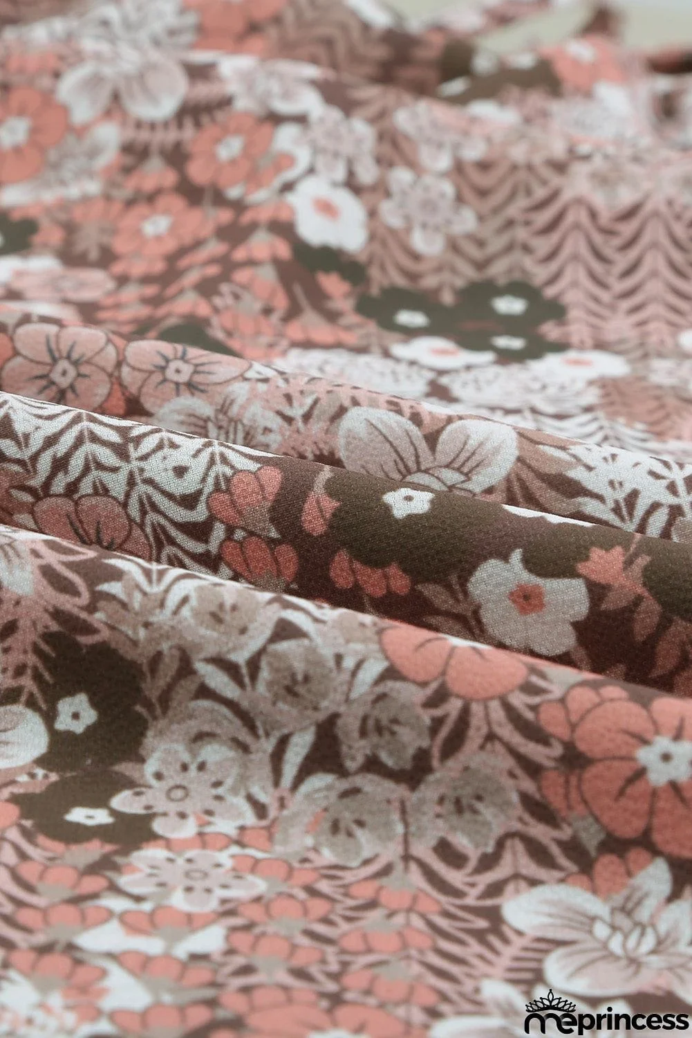 V-neck Short Sleeve Fashion Print Fantasy Fluttering Blouse