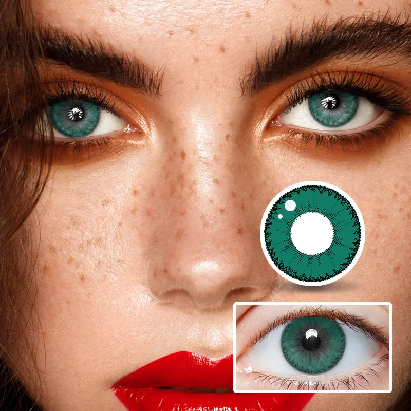 NEBULALENS Little Devil Green Colored Contact Lenses NEBULALENS