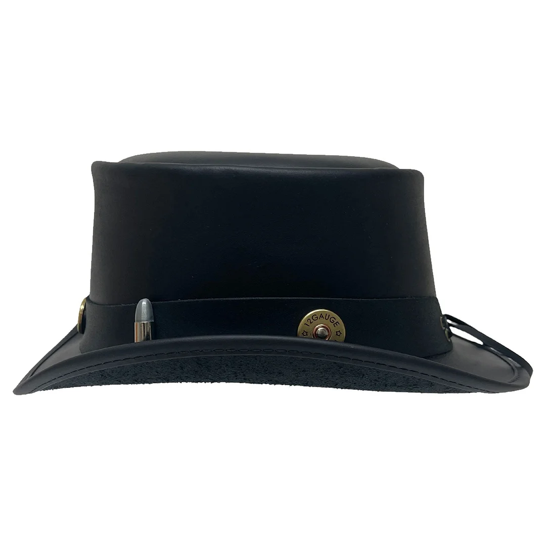 Marlow - Leather Top Hat - Bullet Hat Band