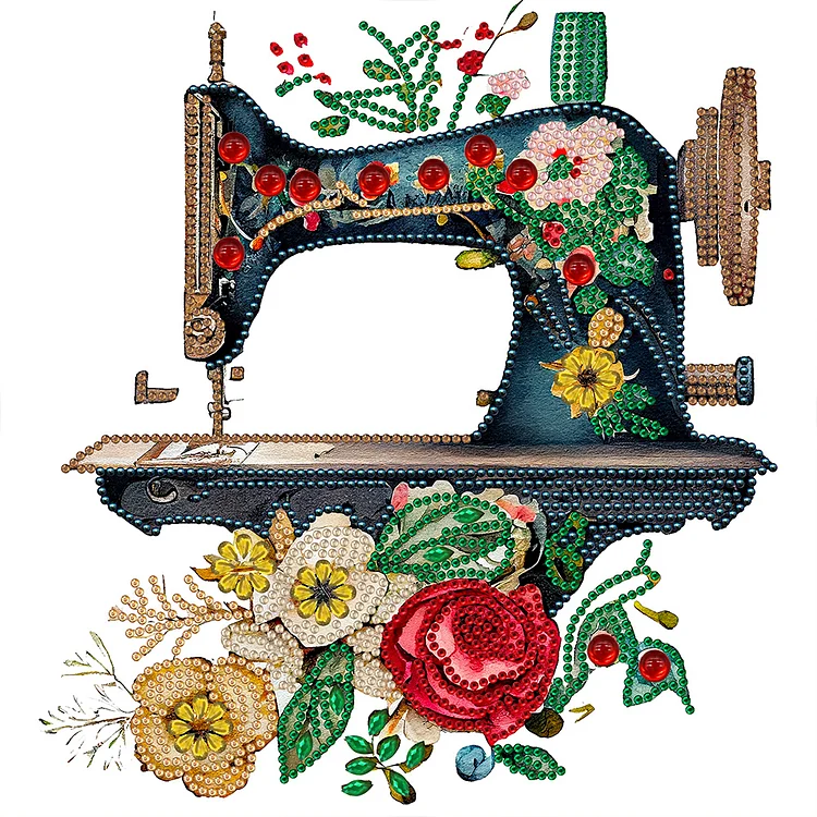 Vintage Sewing Machine 30*30CM(Canvas) Special Shaped Drill Diamond Painting gbfke