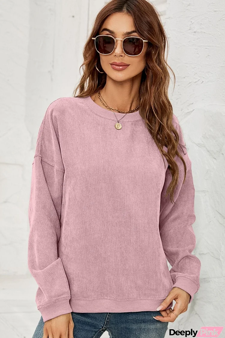 Dropped Shoulder Round Neck Sweatshirt