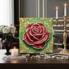 DIY Pearl Painting Red Roses for Home Decor with Frame(25x25cm)