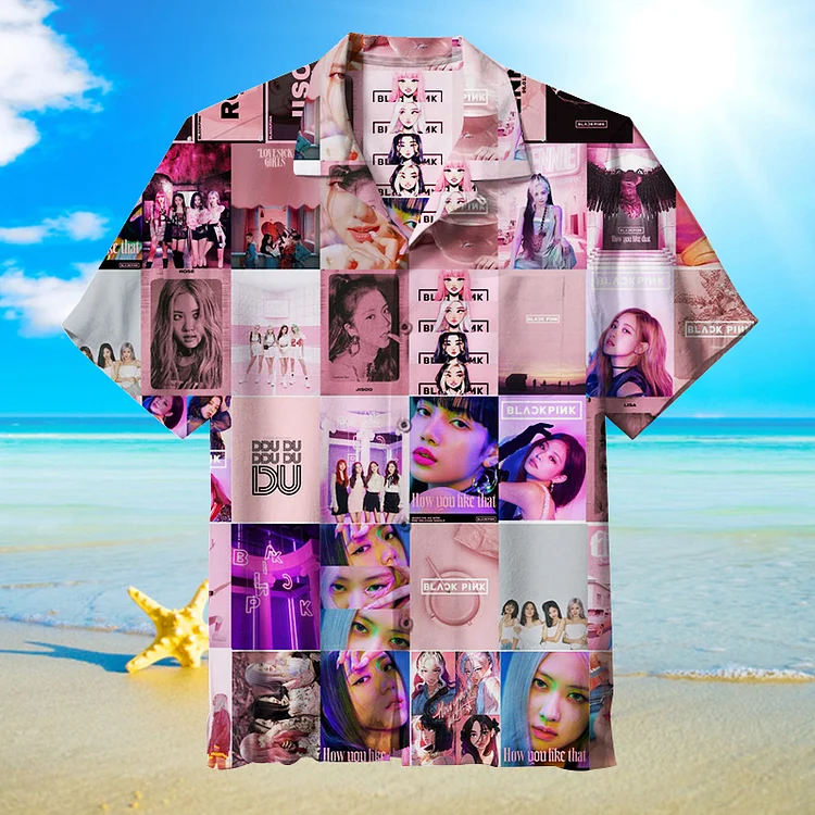 BlackPink Aesthetic Collage|ICE Cream|Unisex Hawaiian Shirt