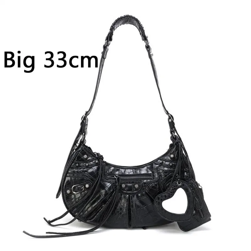 Bag New 2023 Black Gothic White Fashion Black Pink Rivets Crossbody Shoulder Bags Purse Women Underarm Bags  Motorcycle Bag