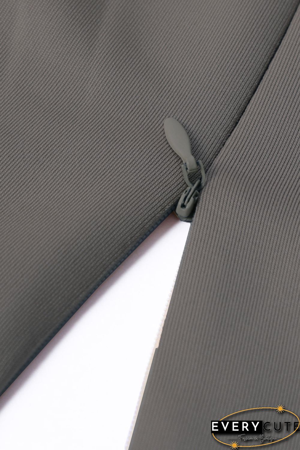 Asymmetric Button Detail Cobalt Dark Gray Ruched Midi Dress