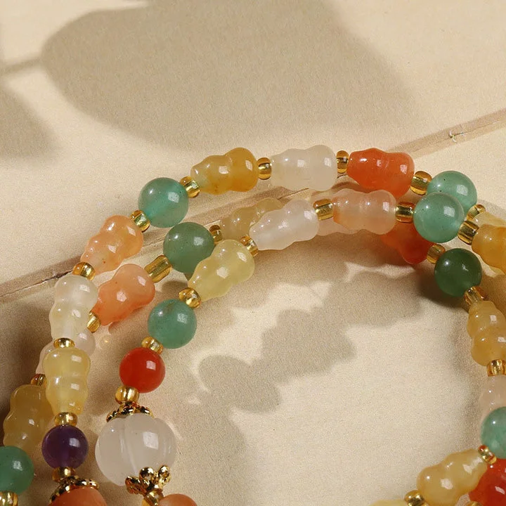 Gourd Wealth Golden Silk Jade Bracelet