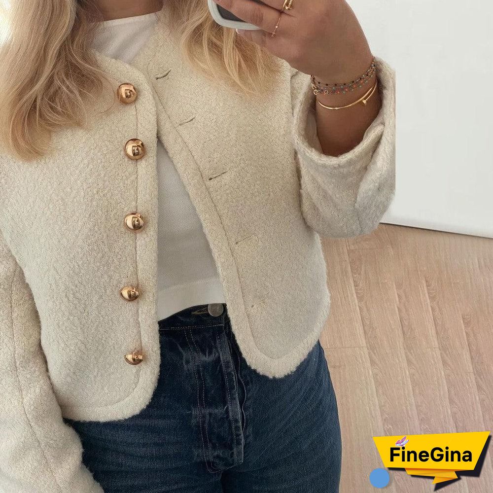 Vintage Long Sleeve Plain Cardigan