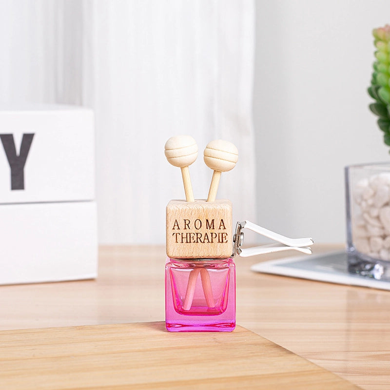Car Air Conditioning Air Outlet Clip Square Glass Color Perfume Bottle Car Air Conditioning Aromatherapy Glass Color Bottle
