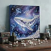 DIY Pearl Painting whale for Home Decor with Frame(30x30cm)