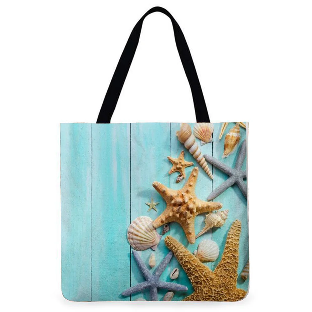 Linen Tote Bag-starfish