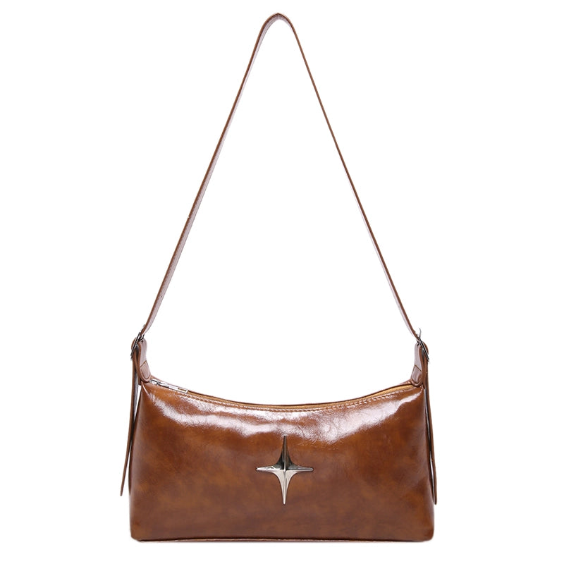 This Year’s Popular Soft Leather Pillow Bag Fashion Simple Commute Shoulder Bag Retro Messenger Bag