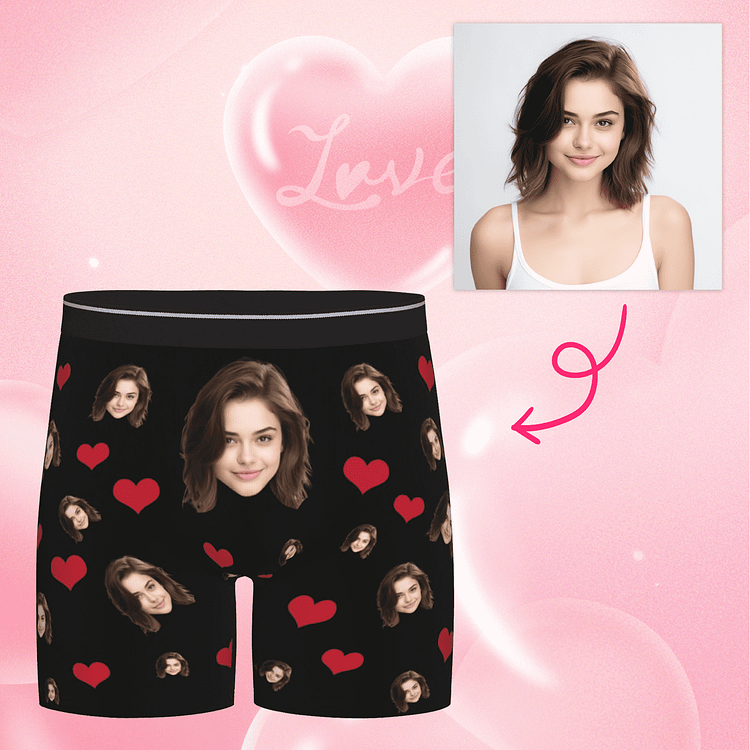 【Byxhuc】Customized Underwear for Men, Personalized Boxers Custom Face Girlfriend, Christmas Birthday Sweeties Day Gifts for Men Boyfriend Him