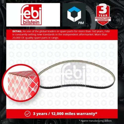 Timing Belt fits PEUGEOT 208 Mk1, Mk2 1.0 1.2 2012 on 1608887580 1610870580 Febi Parts