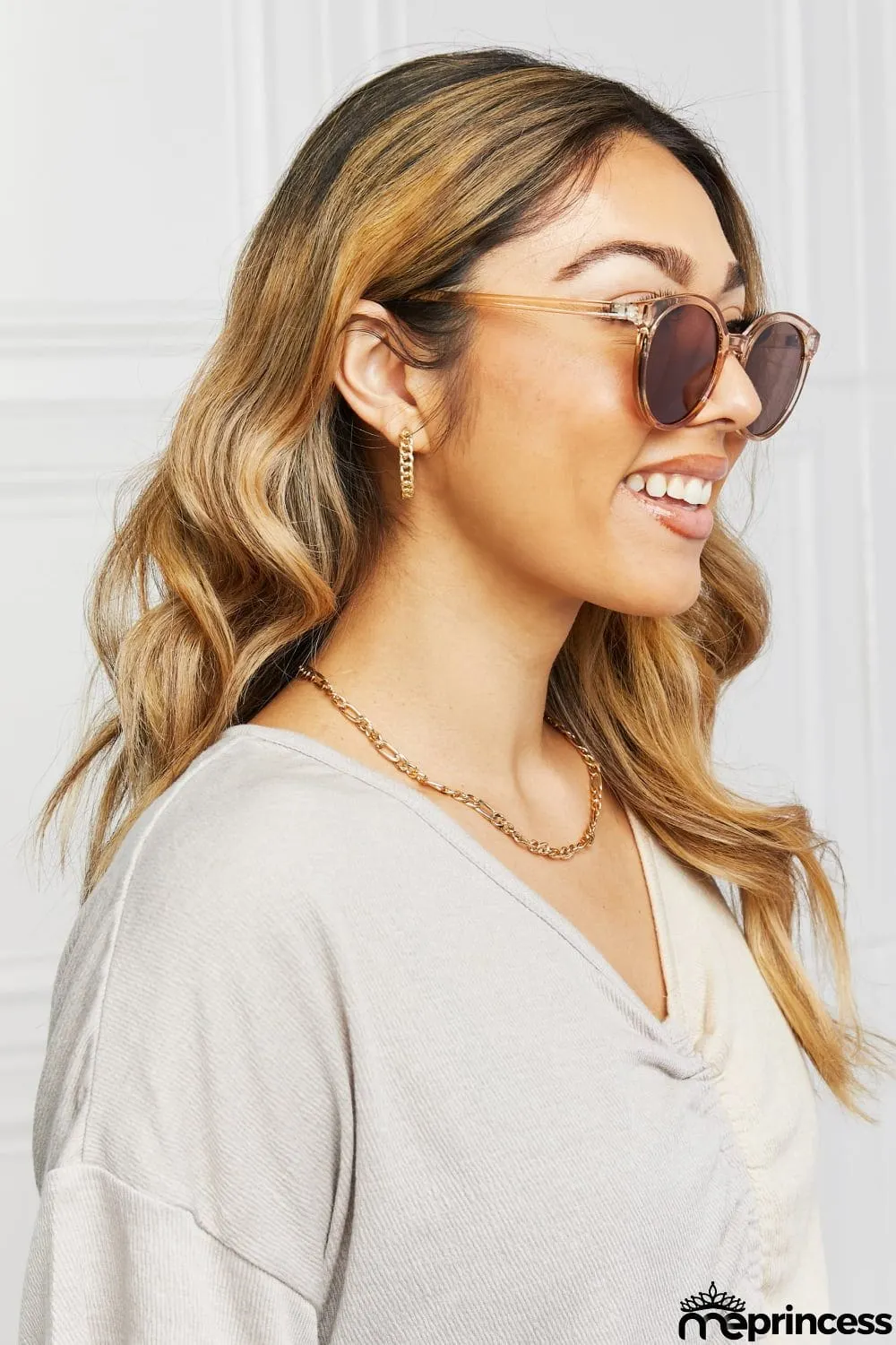 Round Full Rim Polycarbonate Frame Sunglasses