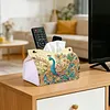 Diamond Art Painting Tissue Box Cover Wear Resist Decorative Paper Napkin Dispenser Multifunction Rhinestone PU Tissue Holder Kit for Adults Home Office Gift (Blue Peacock Floral)