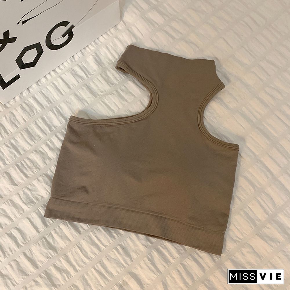 Irregular Pure Color Crop Top