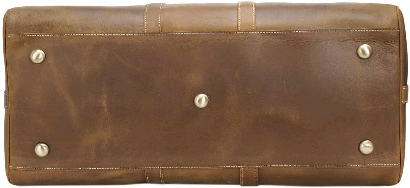 22 Inch Full Grain Leather Travel Duffel Weekender Bag Overnight Duffle Bag For Men