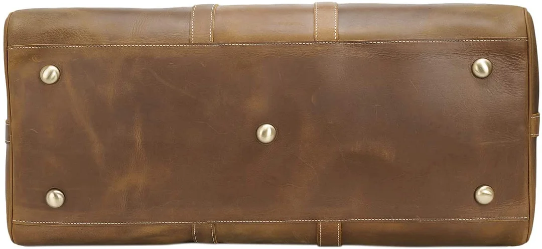 22 Inch Full Grain Leather Travel Duffel Weekender Bag Overnight Duffle Bag For Men