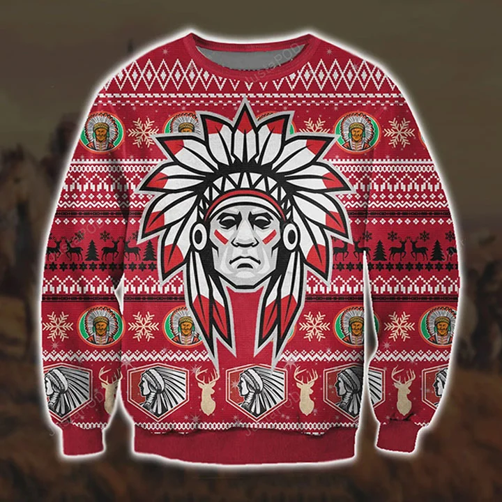 Unisex Native American 3D All Printed Ugly Christmas Sweatshirt、、URBENIE