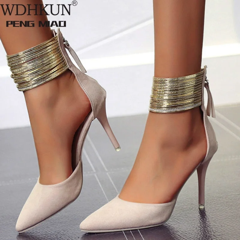 2020 Women Sandals Ankle High Thin Heels Pointed Toe Lace-up Party Wedding  Design Summer Women Shoes