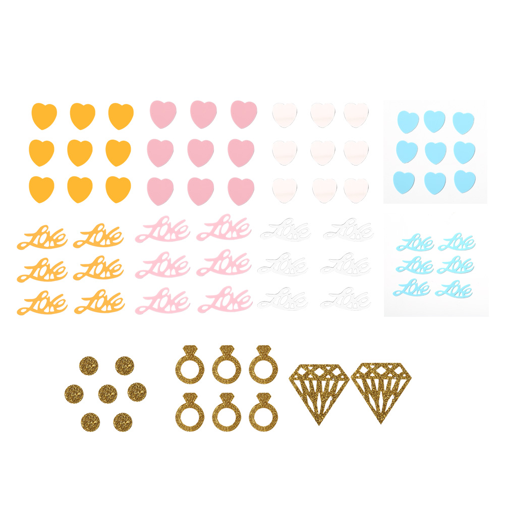 

Love Heart Shaped Colorful Plastic Confetti Valentine Wedding Party Decor, Silver, 501 Original