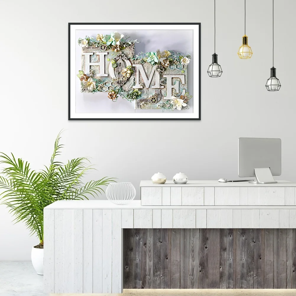 Diamond Painting - Full Round Drill - Flower HOME(40*30cm)