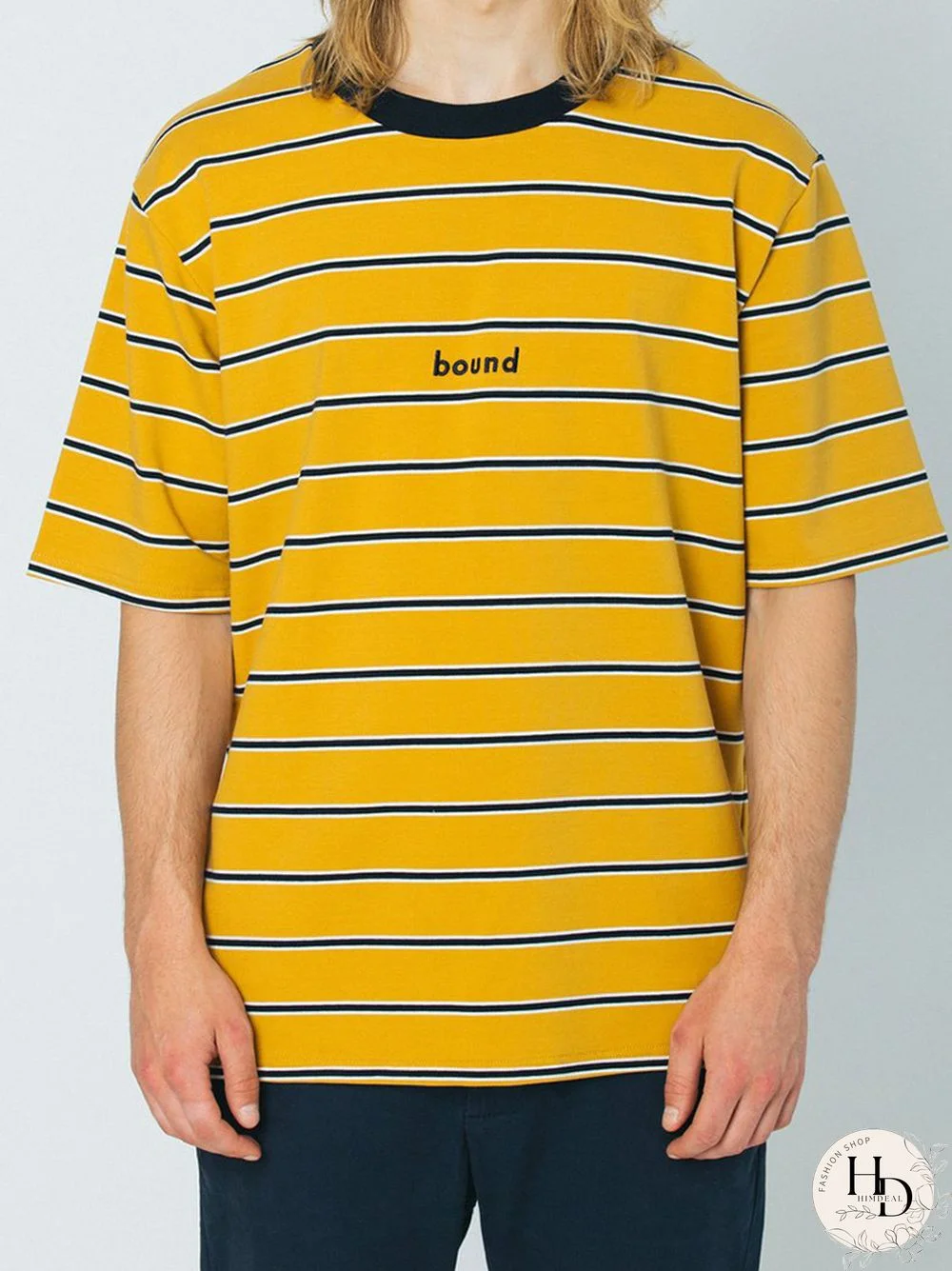 Fashion Stripe Print Modern Casual Short-Sleeved T-Shirt