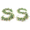 Spring Easter Decoration Garland 210cm Artificial Colourful Garland with Eggs and Green Leaves for Home Party Wall Fireplace Stairs Window