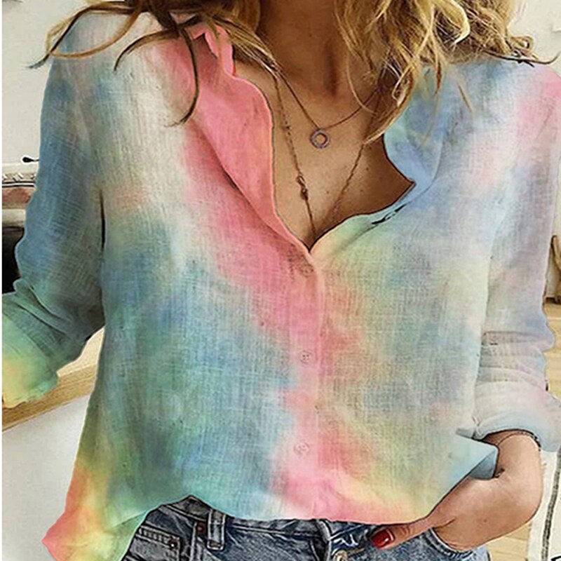 Vintage Women Patchwork Button Long Sleeve Blouses Autumn Casual Loose Office Shirt Femme Plus Size 5XL Floral Print Shirt Blusa