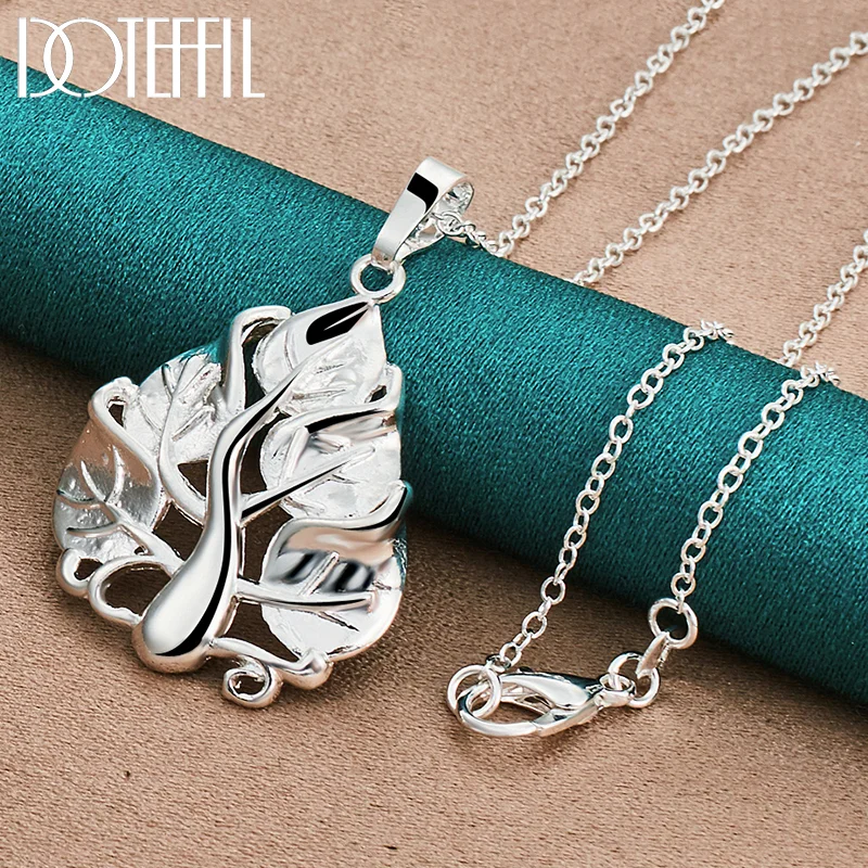 DOTEFFIL 925 Sterling Silver 16-30 Inch Chain Tree Necklace For Woman Man Jewelry