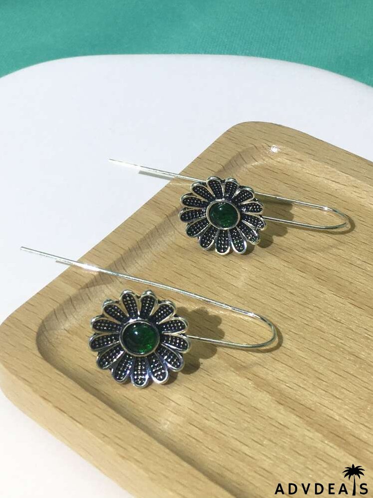 Flower Decor Drop Earrings