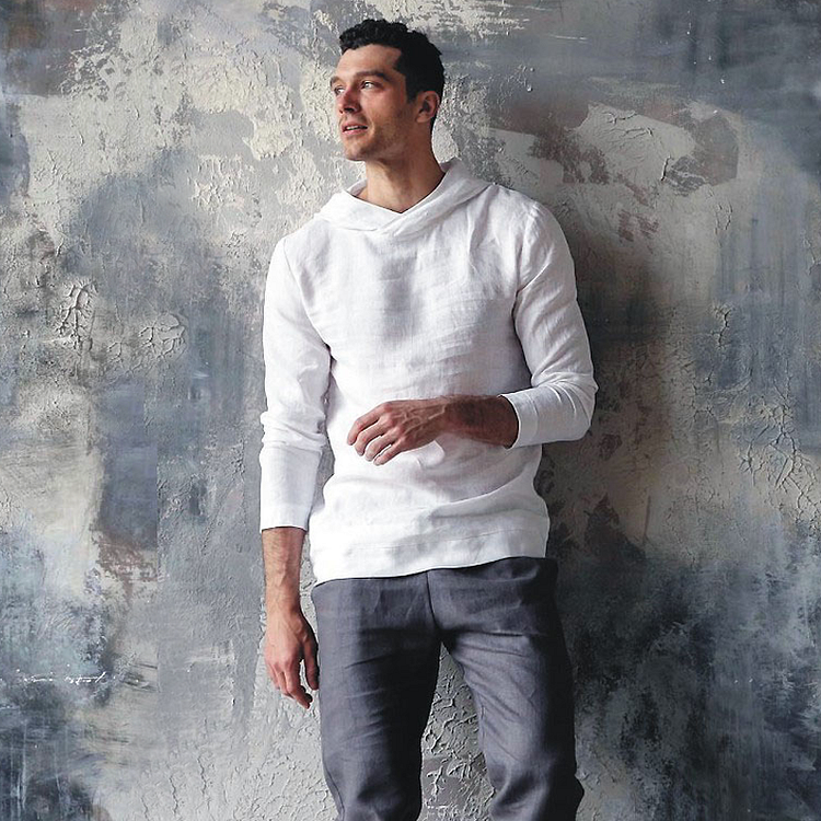Mens Linen hoodie-ChouChouHome